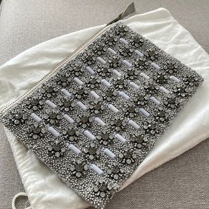 Anthropologie - Beaded flat clutch